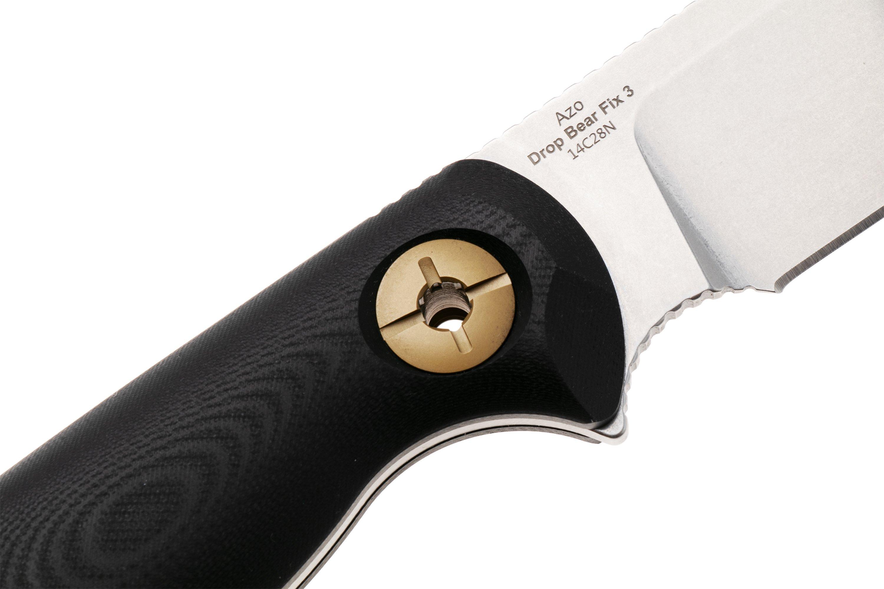 Kizer Drop Bear Fix 3, 1101A1, Satin Sandvik 14C28N, Black G10 ...