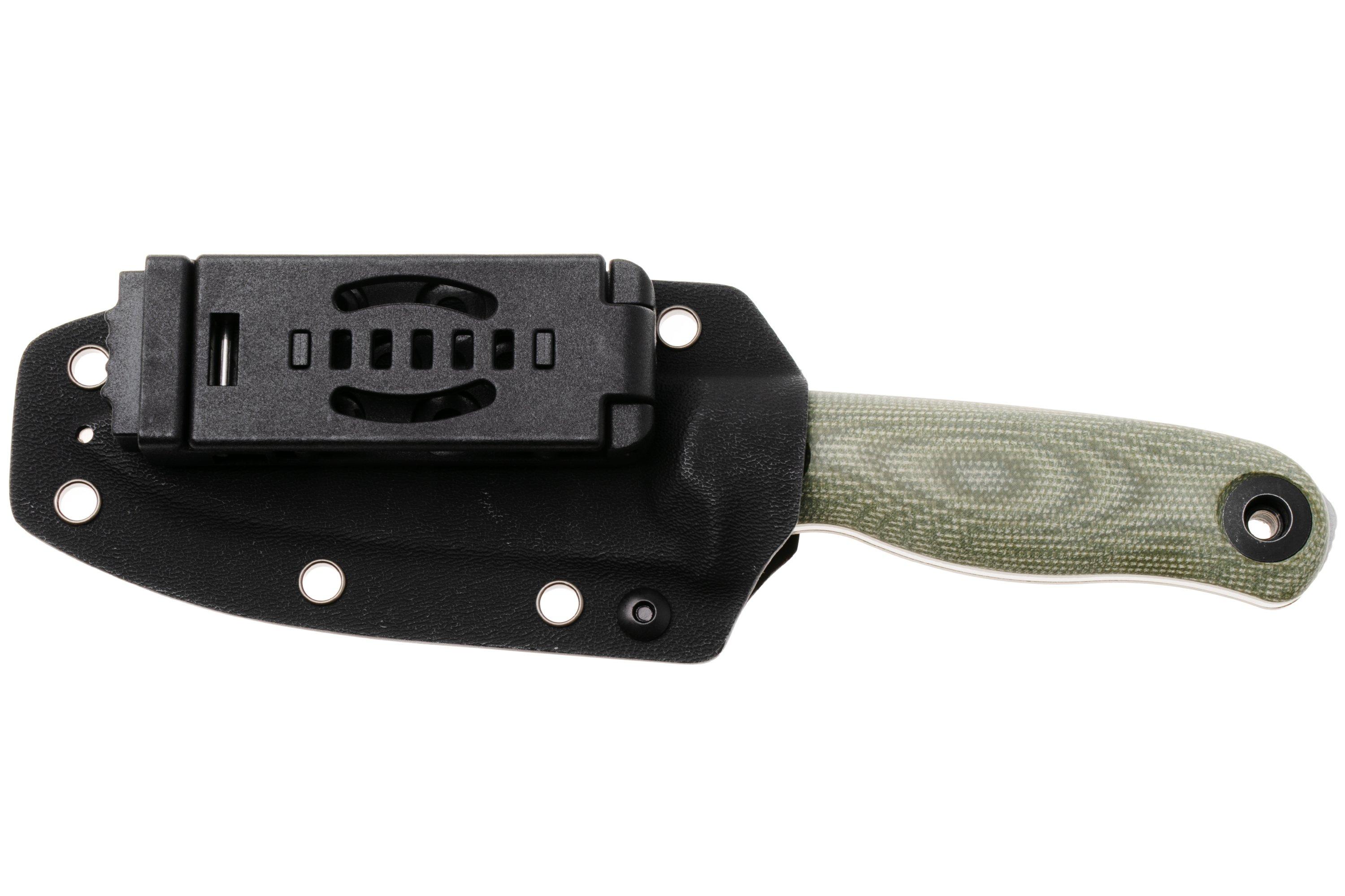 Kizer Drop Bear Fix 3, 1101A2, Satin Sandvik 14C28N, Green Micarta