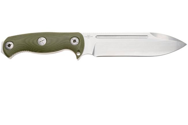 Afbeelding voor Kizer Drop Bear Fix 7, 1103A1, Stonewashed AEB-L, Green Micarta bushcraftmes, Azo design