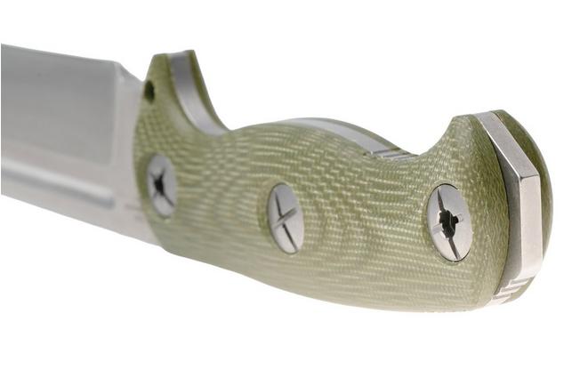 Afbeelding voor Kizer Drop Bear Fix 7, 1103A1, Stonewashed AEB-L, Green Micarta bushcraftmes, Azo design