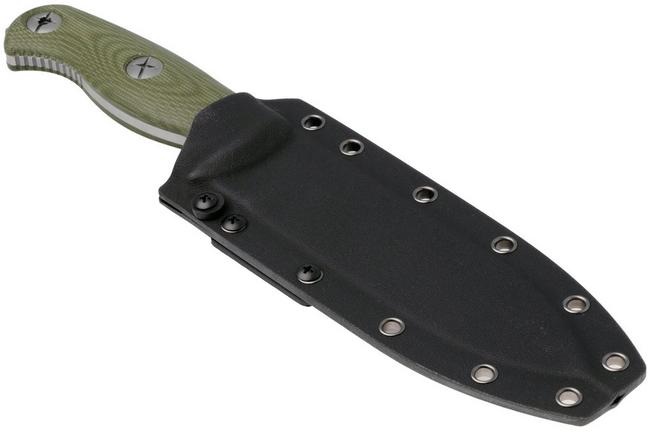 Afbeelding voor Kizer Drop Bear Fix 7, 1103A1, Stonewashed AEB-L, Green Micarta bushcraftmes, Azo design
