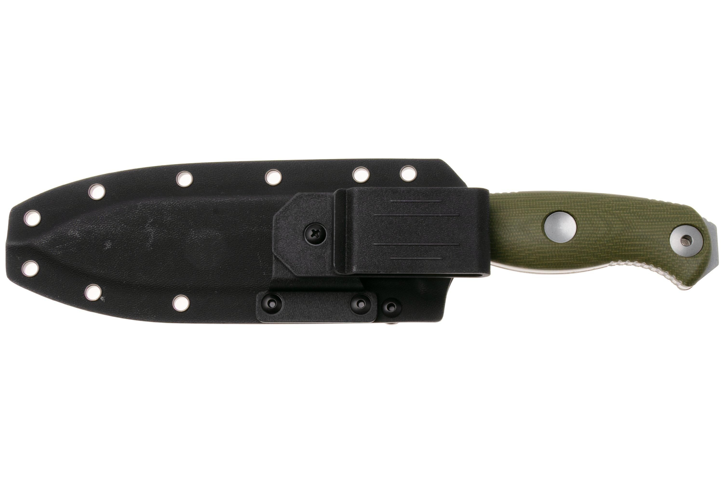 Kizer Drop Bear Fix 7, 1103A1, Stonewashed AEB-L, Green Micarta