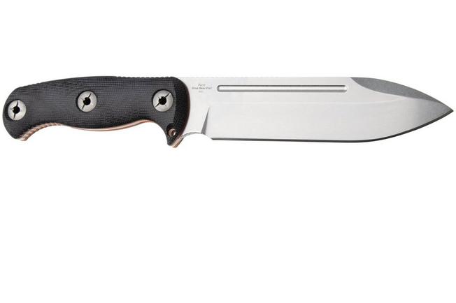 Afbeelding voor Kizer Drop Bear Fix 7 HexShox 1103HSD1, Stonewashed AEB-L, Black Micarta and TPE, survivalmes, Azo design