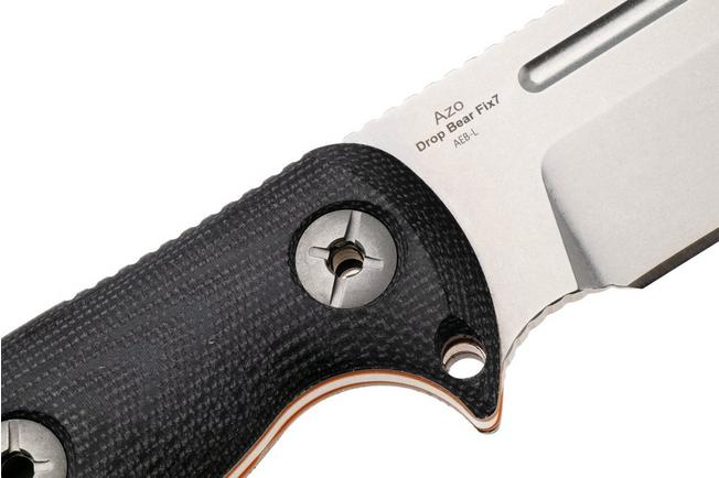 Afbeelding voor Kizer Drop Bear Fix 7 HexShox 1103HSD1, Stonewashed AEB-L, Black Micarta and TPE, survivalmes, Azo design