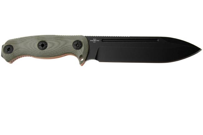 Afbeelding voor Kizer Drop Bear Fix 7 HexShox 1103HSD2, Black PVD Stonewashed AEB-L, Green Micarta and TPE, survivalmes, Azo design