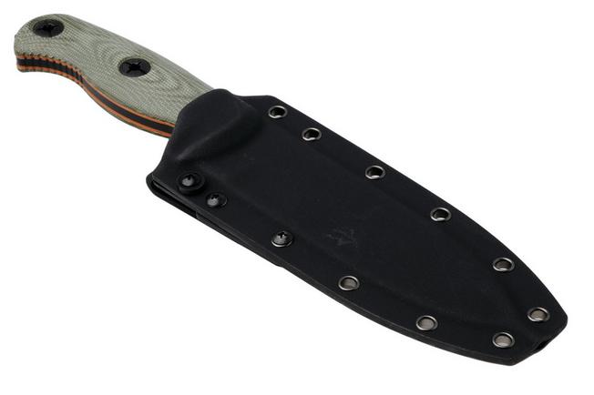 Afbeelding voor Kizer Drop Bear Fix 7 HexShox 1103HSD2, Black PVD Stonewashed AEB-L, Green Micarta and TPE, survivalmes, Azo design
