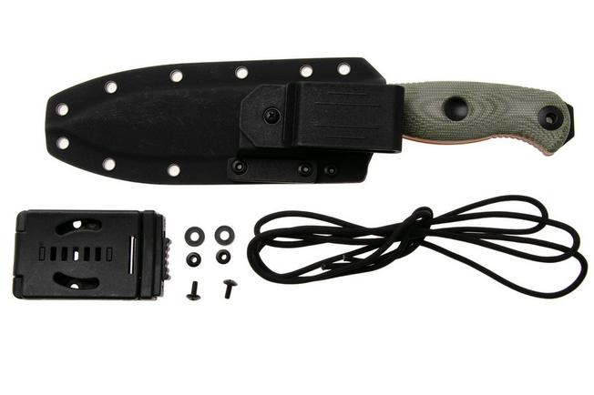 Afbeelding voor Kizer Drop Bear Fix 7 HexShox 1103HSD2, Black PVD Stonewashed AEB-L, Green Micarta and TPE, survivalmes, Azo design