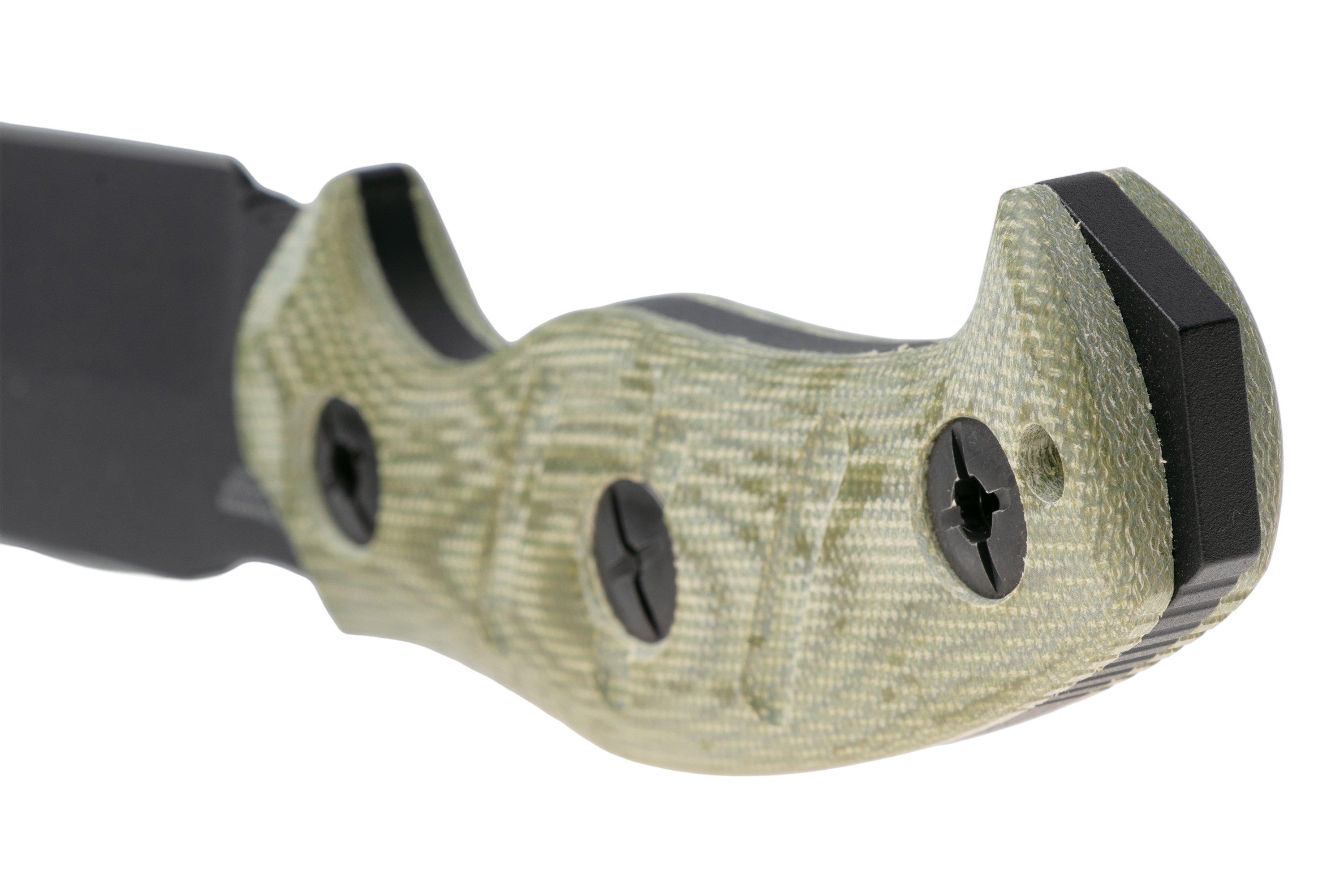 Kizer Sheepdog Survival 1105A4 Black 1095, Green Micarta, survival