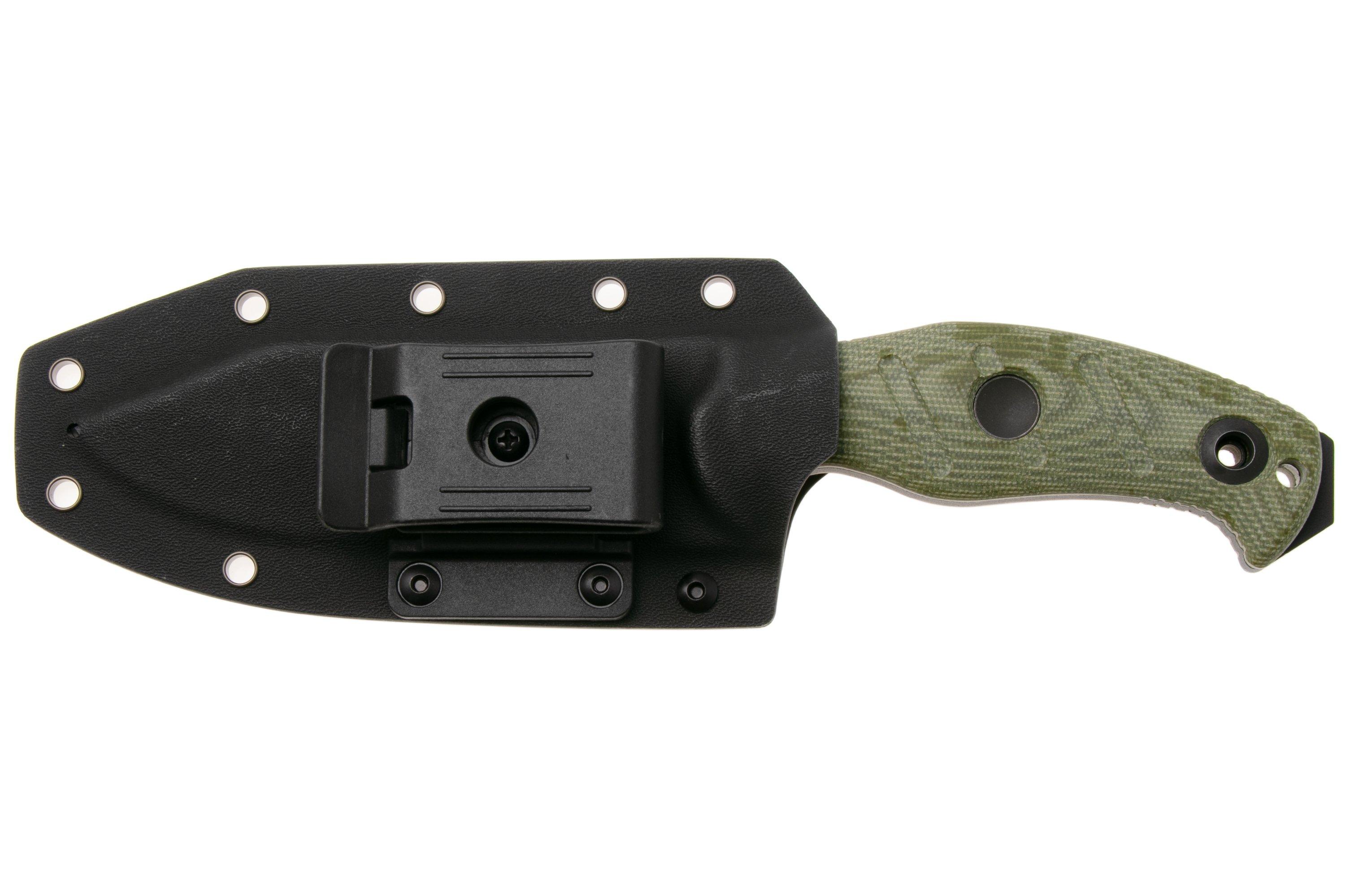 Kizer Sheepdog Survival 1105A4 Black 1095, Green Micarta, survival