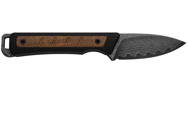 Bild für Kizer Whiskey Jack 1108A2 Acid-Washed Damascus, Black G10 & Mkuruti Wood, Fahrtenmesser, Jonathan Styles Design