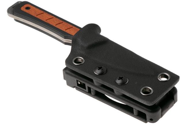 Image for Kizer Whiskey Jack 1108A2 Acid-Washed Damascus, Black G10 & Mkuruti Wood, fixed knife, Jonathan Styles design