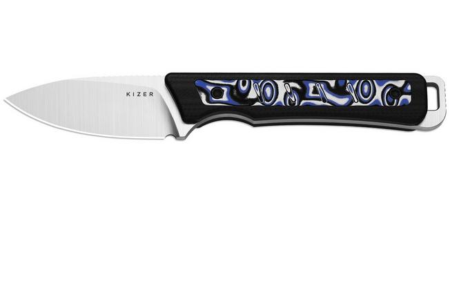 Image pour Kizer Whiskey Jack 1108A6 Satin AEB-L, G10 & Vortex Pattern Micarta, couteau de poche, Azo design