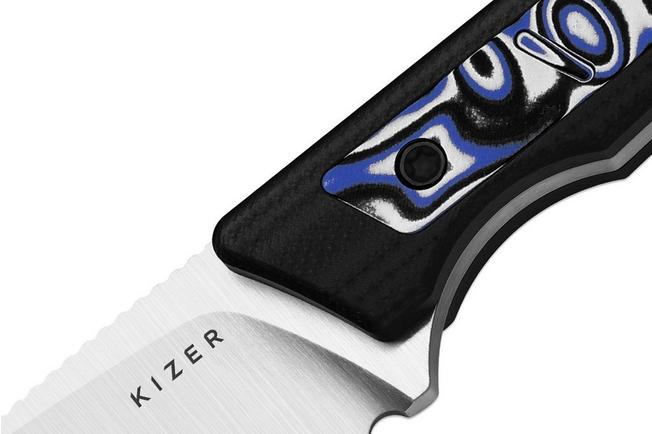 Image pour Kizer Whiskey Jack 1108A6 Satin AEB-L, G10 & Vortex Pattern Micarta, couteau de poche, Azo design