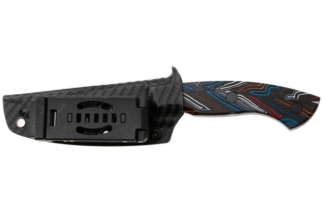 Image pour Kizer Hissbite 1109A1, Black CPM 3V, Damascus Pattern G10, couteau fixe, Boris Bairov design