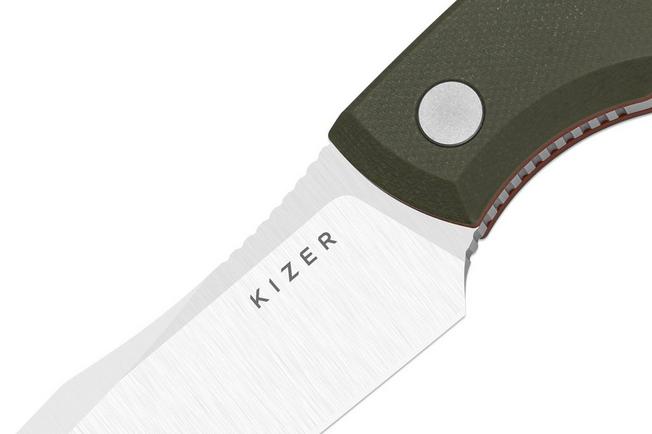 Image pour Kizer Hissbite 1109A2, Satin AEB-L, Black/OD Green/Red G10, couteau fixe, Boris Bairov design
