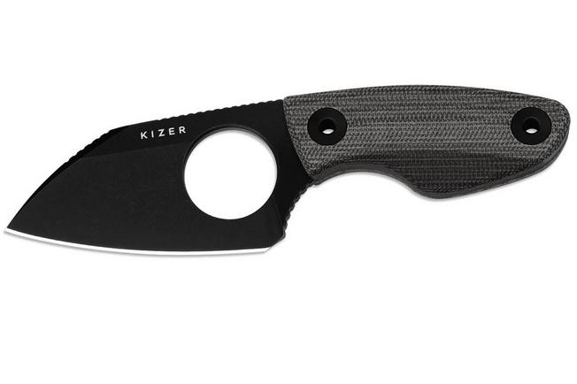 Image pour Kize Nightjar 1114A1 Blackwashed AUS-10, Norplex UltreX Micarta, couteau fixe, Vincent Rizzo design