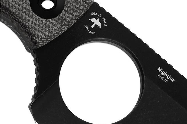 Image pour Kize Nightjar 1114A1 Blackwashed AUS-10, Norplex UltreX Micarta, couteau fixe, Vincent Rizzo design