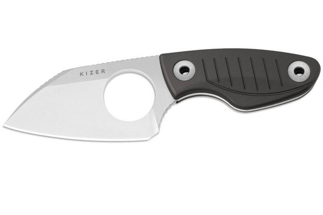 Image pour Kizer Nightjar 1114A2 Stonewashed AUS-10, Gray Aluminum, couteau fixe, Vincent Rizzo design
