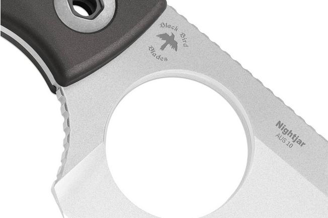 Image pour Kizer Nightjar 1114A2 Stonewashed AUS-10, Gray Aluminum, couteau fixe, Vincent Rizzo design