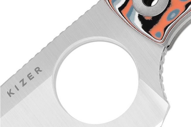 Image pour Kizer Nightjar 1114A3 Satin AUS-10, Vortex Pattern Micarta, couteau fixe, Vincent Rizzo design