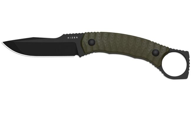 Bild für Kizer Billy Bones 1115A1 Blackwashed AEB-L, OD Green G10, Fahrtenmesser, Maksim Epifantsev Design