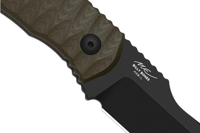Bild für Kizer Billy Bones 1115A1 Blackwashed AEB-L, OD Green G10, Fahrtenmesser, Maksim Epifantsev Design