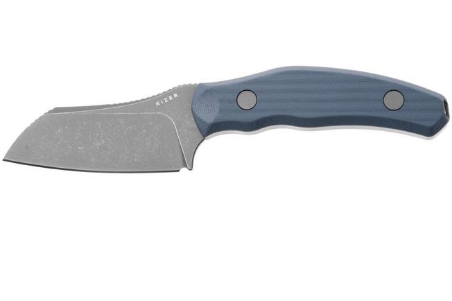 Bild für Kizer Bulldog Fix 1116A1 Graywashed 14C28N, Dark Blue G10, Fahrtenmesser, O.SHO Design