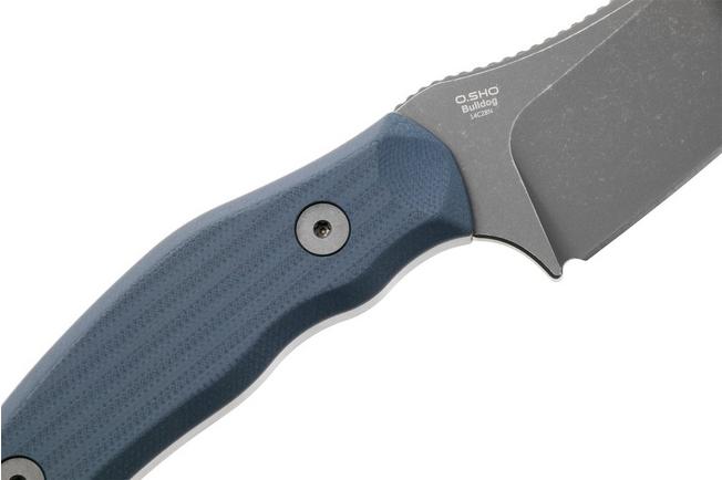 Bild für Kizer Bulldog Fix 1116A1 Graywashed 14C28N, Dark Blue G10, Fahrtenmesser, O.SHO Design