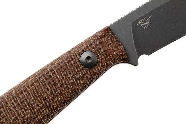 Afbeelding voor Kizer Dingo 1121A1, Gray PVD AEB-L, Brown Micarta vaststaand mes, Maksim Epifantsev design