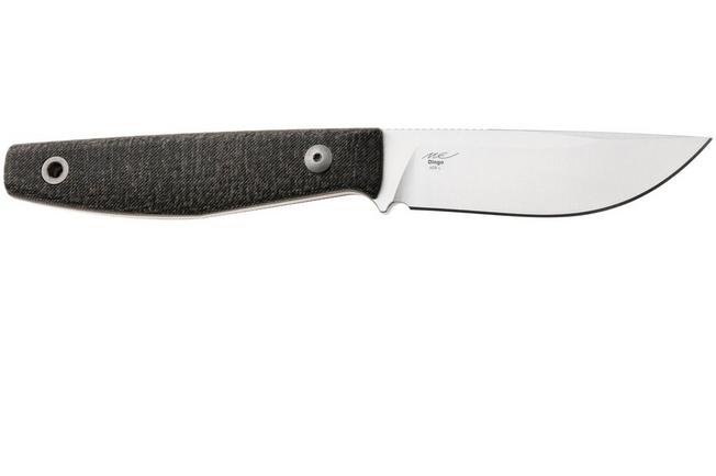 Afbeelding voor Kizer Dingo 1121A2, Satin AEB-L, Black Micarta vaststaand mes, Maksim Epifantsev design