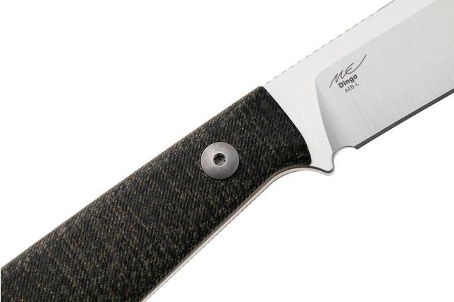 Afbeelding voor Kizer Dingo 1121A2, Satin AEB-L, Black Micarta vaststaand mes, Maksim Epifantsev design