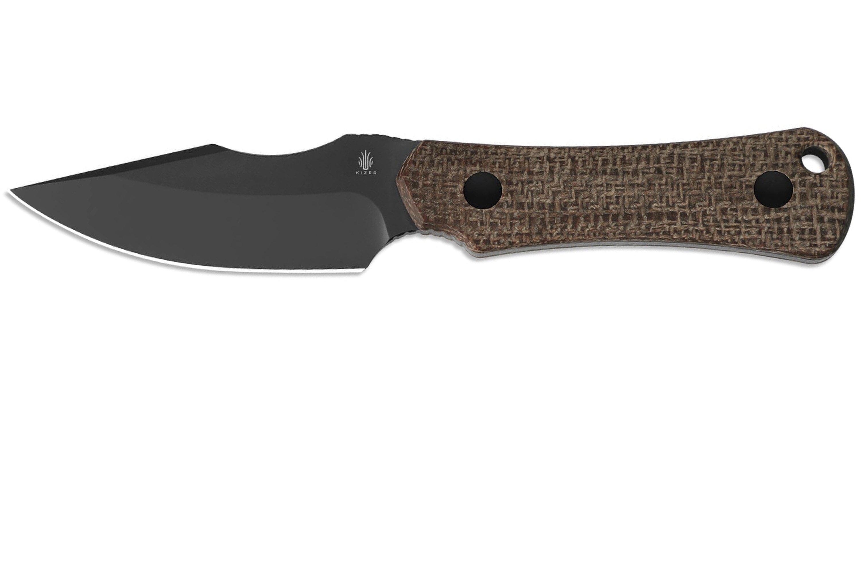 Kizer Bone 1122A1 Matte DLC 3V, Norplex Ultrex Micarta, fixed