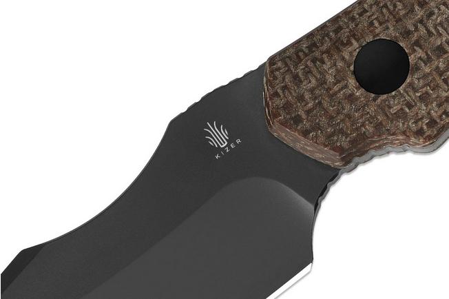Image pour Kizer Bone 1122A1 Matte DLC 3V, Norplex Ultrex Micarta, couteau fixe, Maverick Customs design