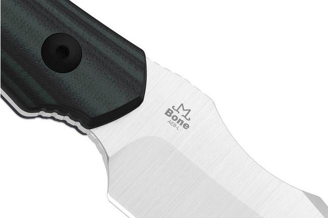 Image pour Kizer Bone 1122A3 Satin AEB-L, Black Green G10, couteau fixe, Maverick Customs design