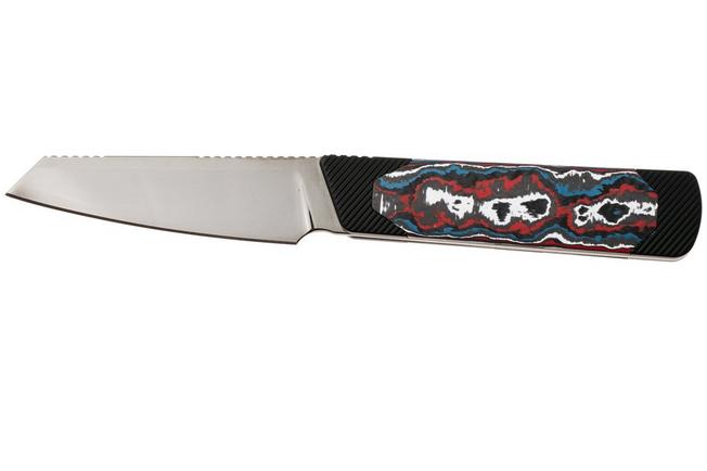 Afbeelding voor Kizer Hallow 1123A3 Polished DLC Ultra Z-Wear PM, Fat Carbon Nebula & Aluminium vaststaand mes, Michael Herrick design