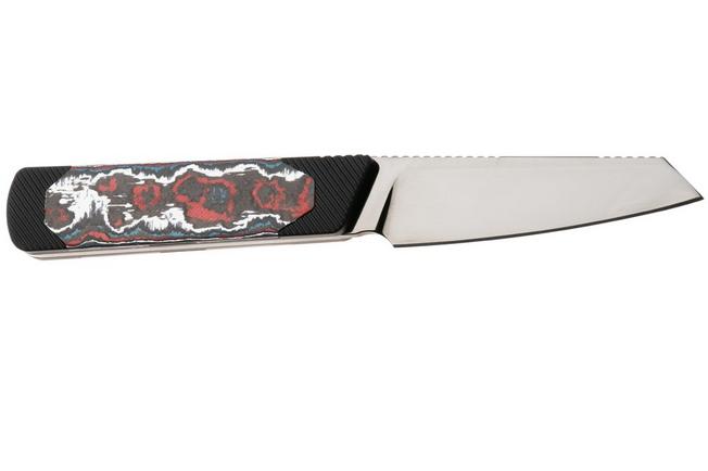 Afbeelding voor Kizer Hallow 1123A3 Polished DLC Ultra Z-Wear PM, Fat Carbon Nebula & Aluminium vaststaand mes, Michael Herrick design