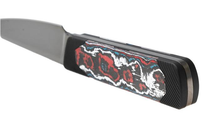 Afbeelding voor Kizer Hallow 1123A3 Polished DLC Ultra Z-Wear PM, Fat Carbon Nebula & Aluminium vaststaand mes, Michael Herrick design