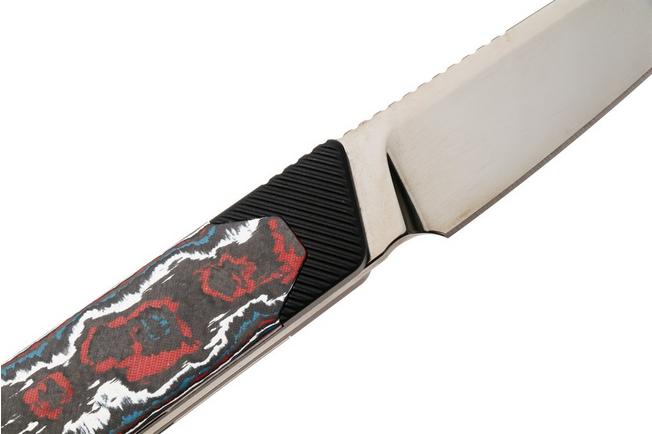 Afbeelding voor Kizer Hallow 1123A3 Polished DLC Ultra Z-Wear PM, Fat Carbon Nebula & Aluminium vaststaand mes, Michael Herrick design