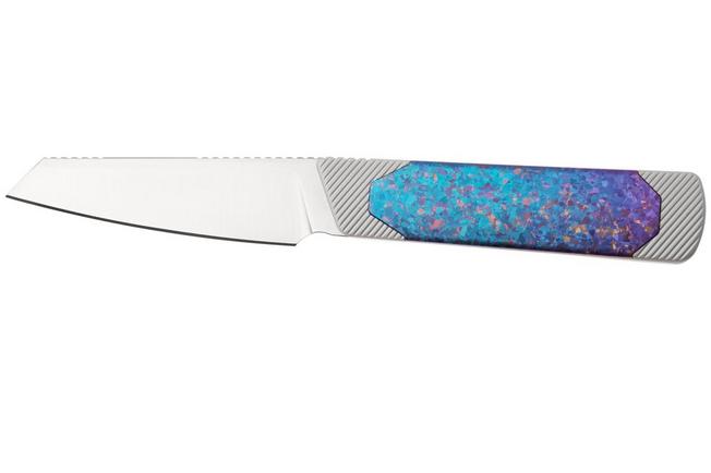 Afbeelding voor Kizer Hallow 1123A4 Satin S45VN, Aluminium & Crystallized Titanium, vaststaand mes, Michael Herrick design