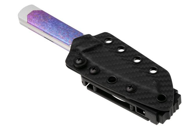 Afbeelding voor Kizer Hallow 1123A4 Satin S45VN, Aluminium & Crystallized Titanium, vaststaand mes, Michael Herrick design