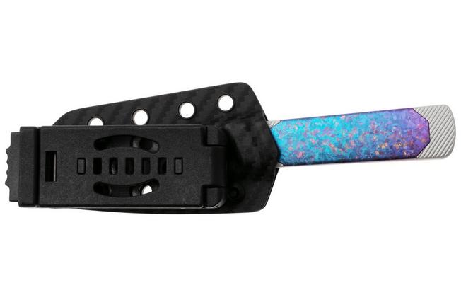 Afbeelding voor Kizer Hallow 1123A4 Satin S45VN, Aluminium & Crystallized Titanium, vaststaand mes, Michael Herrick design