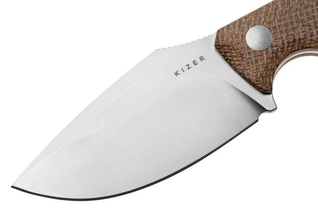 Obraz dla Nóż z głownią stałą Kizer Cabox II, 1128A2, Satin AEB-L, Brown Micarta, projekt Jonathan Styles