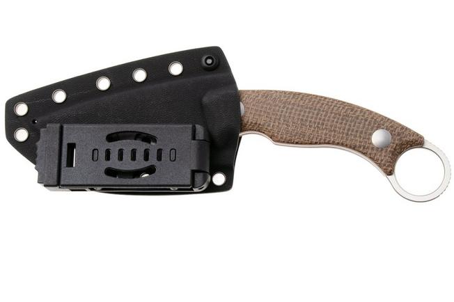 Obraz dla Nóż z głownią stałą Kizer Cabox II, 1128A2, Satin AEB-L, Brown Micarta, projekt Jonathan Styles