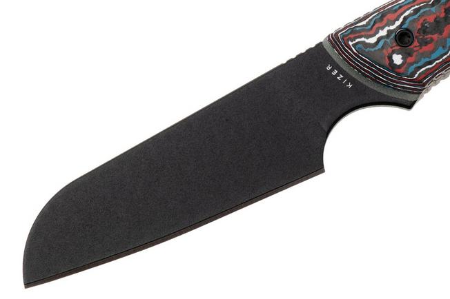 Image for Kizer Whip Tail 1131A1, Black CPM 10V, FatCarbon Nebula & GID G10 fixed knife, Jordan Scolman design