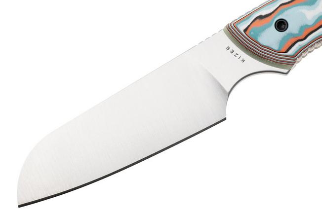 Image for Kizer Whip Tail 1131A2, Satin AEB-L, Vortex Pattern Micarta & GID G10 fixed knife, Jordan Scolman design