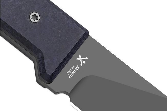 Image pour Kizer Abrams 1133A1 Matte DLC CPM 3V, Richlite & Carbon Waves, couteau fixe