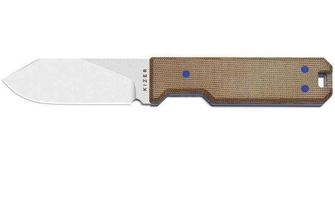 Image pour Kizer Abrams 1133A2 Stonewashed 14C28N, Norplex UltreX Micarta, couteau fixe