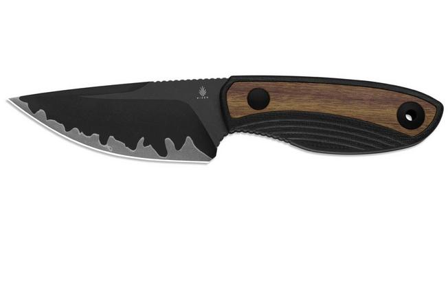 Image pour Kizer Finch 1134A1, Black Acid Washed 3 Layer Composite Steel, Black G10/Mkuruti Wood, couteau fixe, Vincent Rizzo design