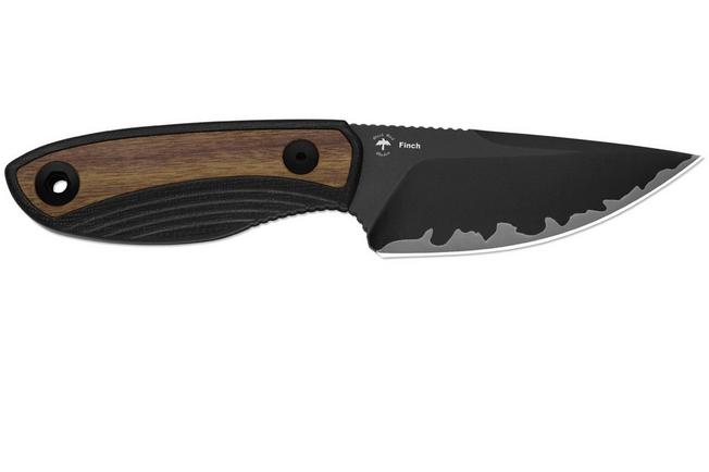 Image pour Kizer Finch 1134A1, Black Acid Washed 3 Layer Composite Steel, Black G10/Mkuruti Wood, couteau fixe, Vincent Rizzo design