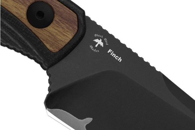 Image pour Kizer Finch 1134A1, Black Acid Washed 3 Layer Composite Steel, Black G10/Mkuruti Wood, couteau fixe, Vincent Rizzo design